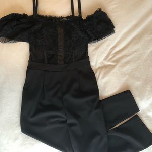 Express Black Lace Jumpsuit